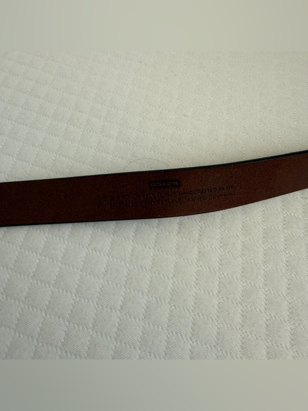 VTG 90s COACH Men Women Brown Leather Belt 42” Vegetable Tanned Cow Italy Buckle - Picture 7 of 15